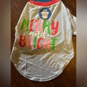Dog Christmas merry&bright grey shirt